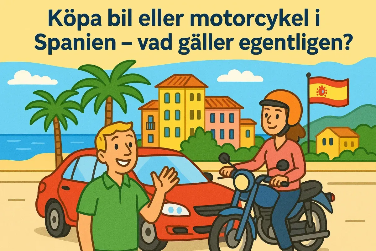 Köpa bil eller motorcykel i Spanien – vad gäller egentligen