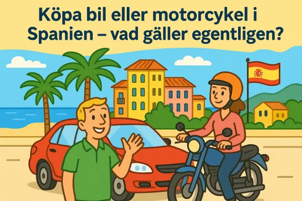 Köpa bil eller motorcykel i Spanien – vad gäller egentligen