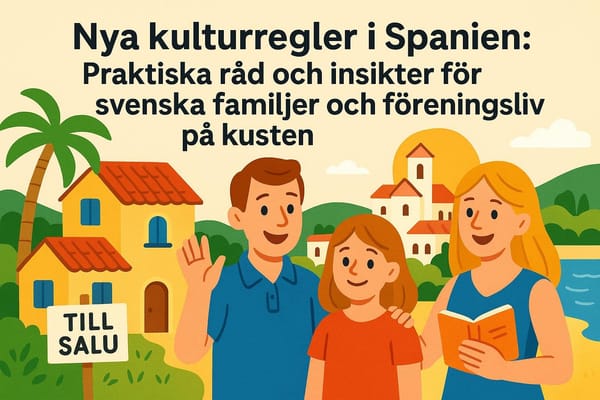 Svenska familjer och föreningar vid Spaniens soliga kust, med fokus på integration och bostadsköp.